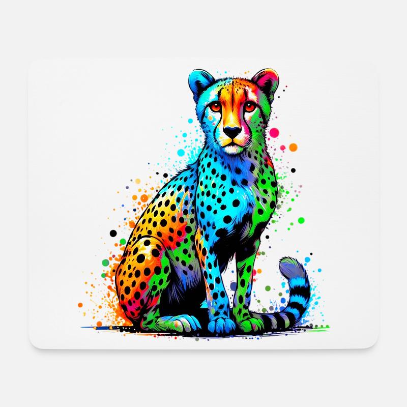 Gepard - Mousepad (Querformat) - Weiß