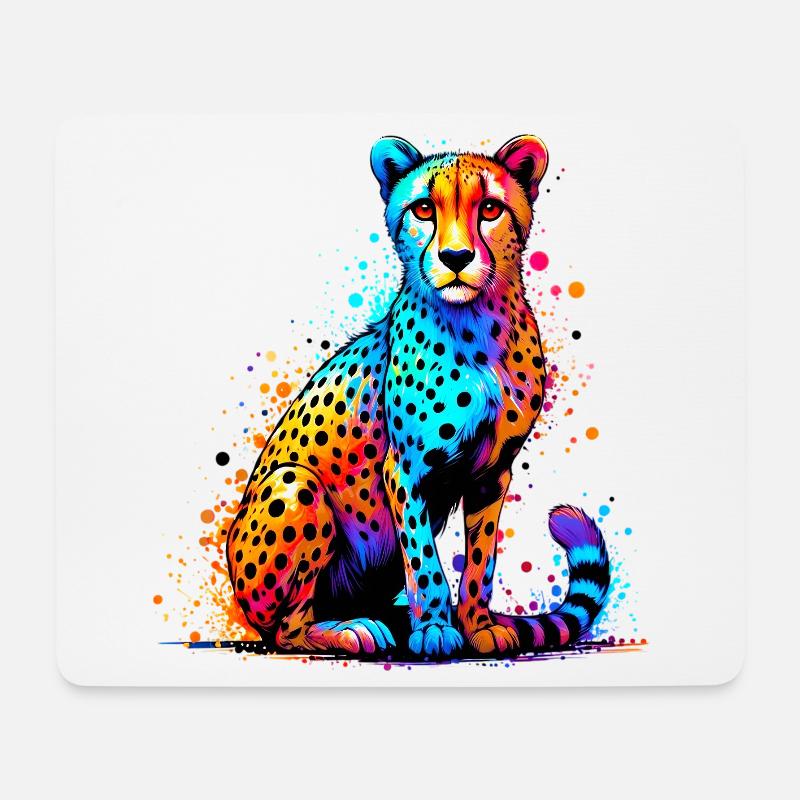 Gepard - Mousepad (Querformat) - Weiß