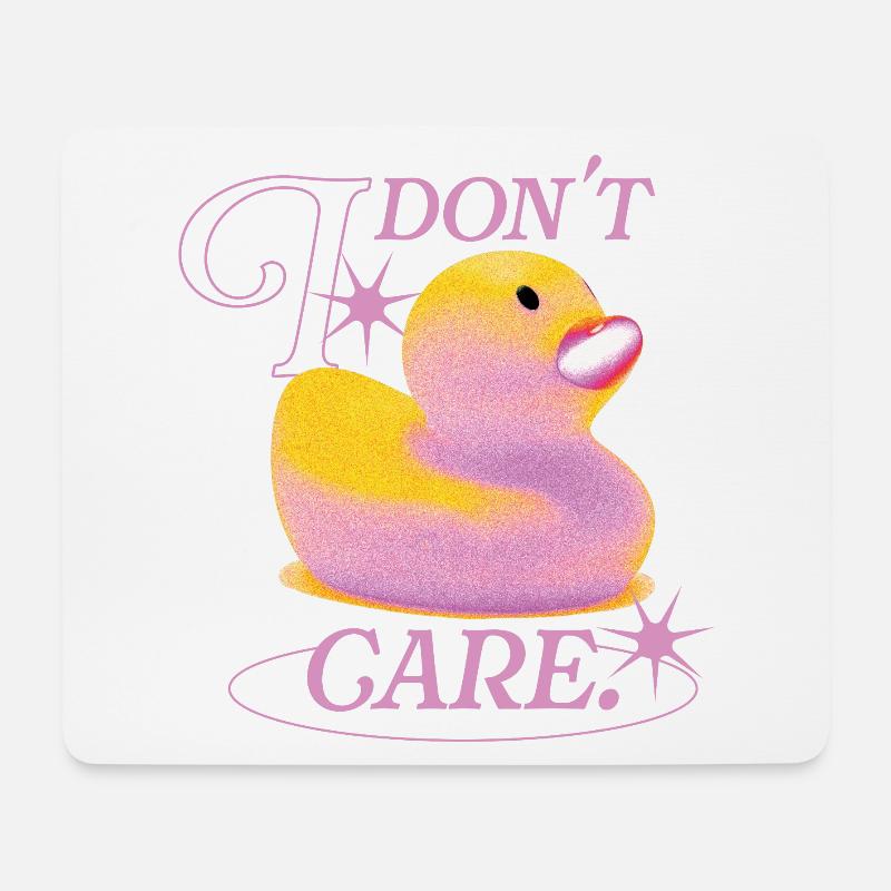 I Don’t Care Duck - Mousepad (Querformat) - Weiß