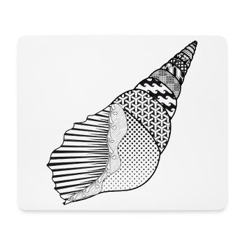 Meeresschnecke mit Mustern im künstlerischen Stil - Mousepad (Querformat) - Weiß - Vorne