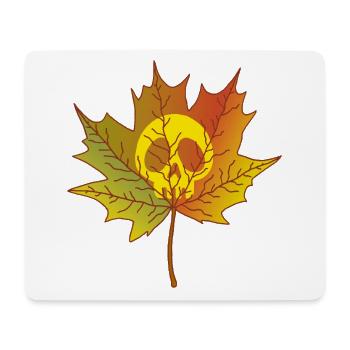 Schädel und totes Blatt - Mousepad (Querformat) - Weiß - Vorne