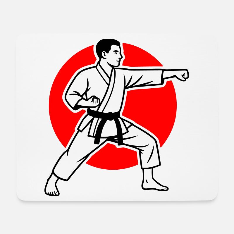 Karate Oi-Zuki - Mousepad (Querformat) - Weiß