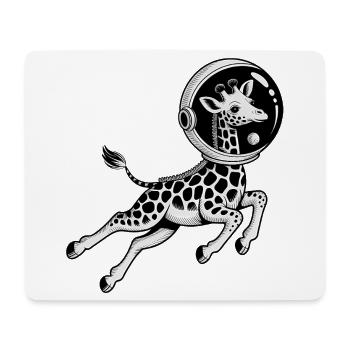 Giraffe in Space - Cool Astonomy Logo - Mouse Pad (horizontal) - white - Front