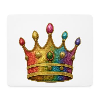 Lebendiges Regenbogen-Königskronen-Design - Mousepad (Querformat) - Weiß - Vorne