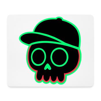 Neon Schädel Cap - Mousepad (Querformat) - Weiß - Vorne