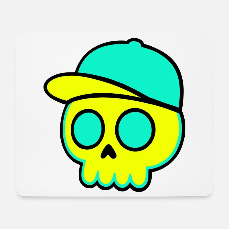 Neon Skull Cap Streetwear - Mouse Pad (horizontal) - white