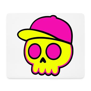 Neon Skull Cap Design - Mousepad (Querformat) - Weiß - Vorne