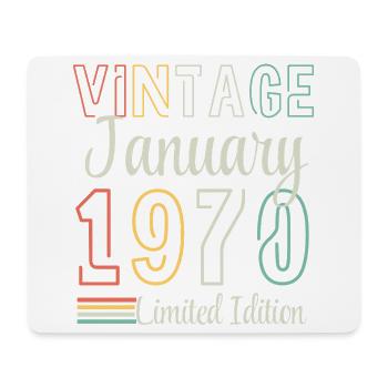 Vintage Février 1970 – Édition Limitée Anniversair - Tapis de souris (format paysage) - blanc - Devant