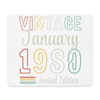 Vintage February 1980 – Anniversair Limited Edition - Mouse Pad (horizontal) - white - Front