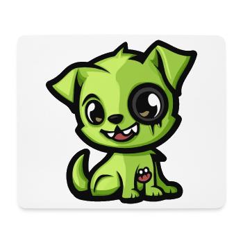 Hund Halloween Zombie Comic - Mousepad (Querformat) - Weiß - Vorne