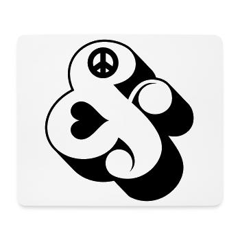 Dampersand & – Funky Swag Peace and Symbol Design - Mouse Pad (horizontal) - white - Front