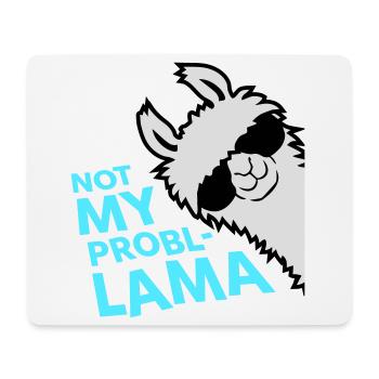 Lama Not My Problama Cool Side Lunettes de soleil - Tapis de souris (format paysage) - blanc - Devant