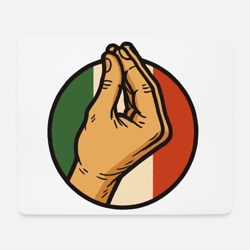 Italienische Hand – Humor, Leidenschaft und Kultur 🇮🇹 - Mousepad (Querformat) - Weiß