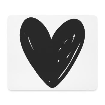 Handgezeichnetes Herzskizzen-Design - Mousepad (Querformat) - Weiß - Vorne