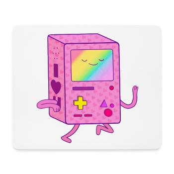 Dancing Pink Gaming Robot - Mouse Pad (horizontal) - white - Front