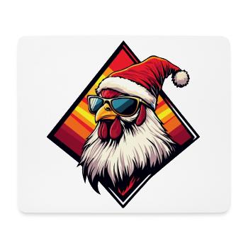 Christmas Chicken in Retro Sunset - Mouse Pad (horizontal) - white - Front