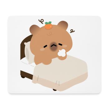 Sleepy Capybara in Cozy Bed - Mouse Pad (horizontal) - white - Front