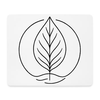 Minimalist Leaf Line Art – Organic Plant Form - Mouse Pad (horizontal) - white - Front