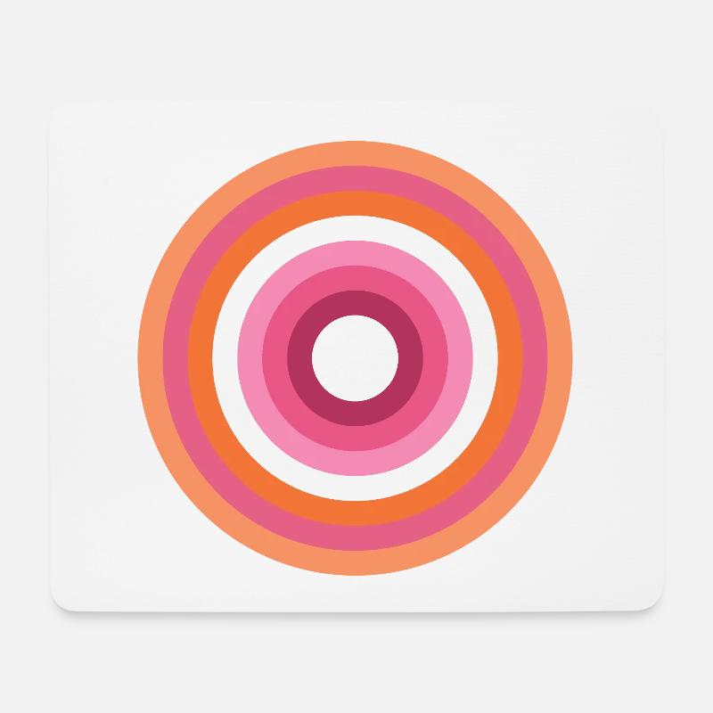 Konzentrische Ringpalette LGBTQ lesbisch - Mousepad (Querformat) - Weiß
