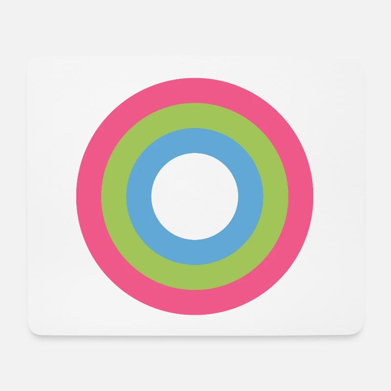 Konzentrische Ringpalette LGBTQ polysexuell - Mousepad (Querformat) - Weiß