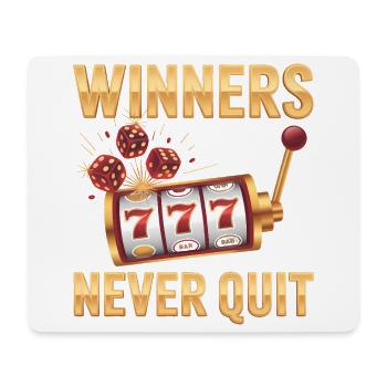 Gewinner geben nie auf – Lustiges Casino-Meme - Mousepad (Querformat) - Weiß - Vorne