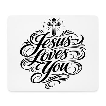 Jesus Loves You Proverb - Mouse Pad (horizontal) - white - Front