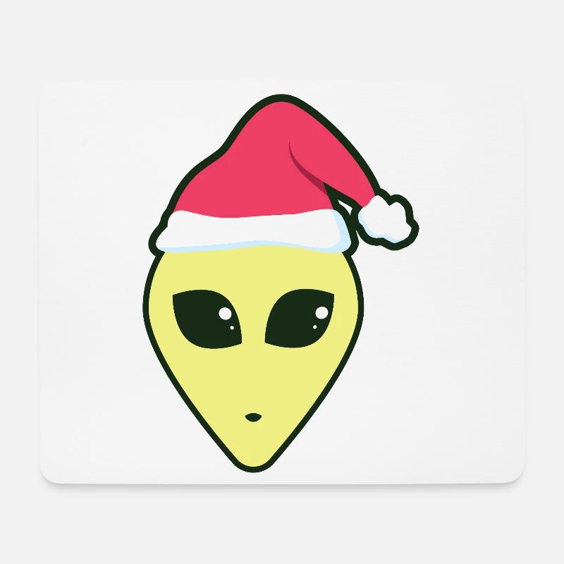 alien_santa - Mousepad (Querformat) - Weiß