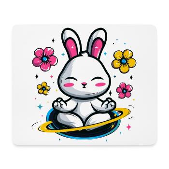 Moon Bunny in the Flower Circle - Mouse Pad (horizontal) - white - Front