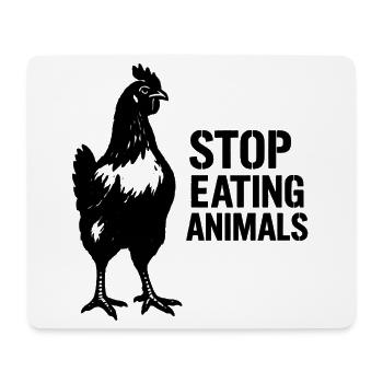 Veganer Raben-Silhouette - Mousepad (Querformat) - Weiß - Vorne