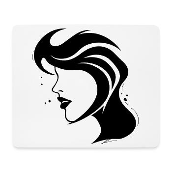 Silhouette Woman - Abstract Face - Mouse Pad (horizontal) - white - Front