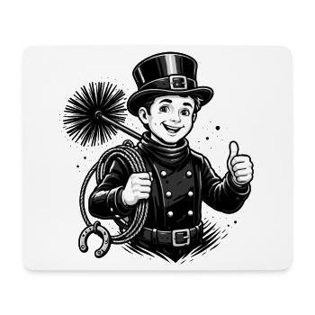 Fröhlicher Schornsteinfeger Cartoon - Mousepad (Querformat) - Weiß - Vorne