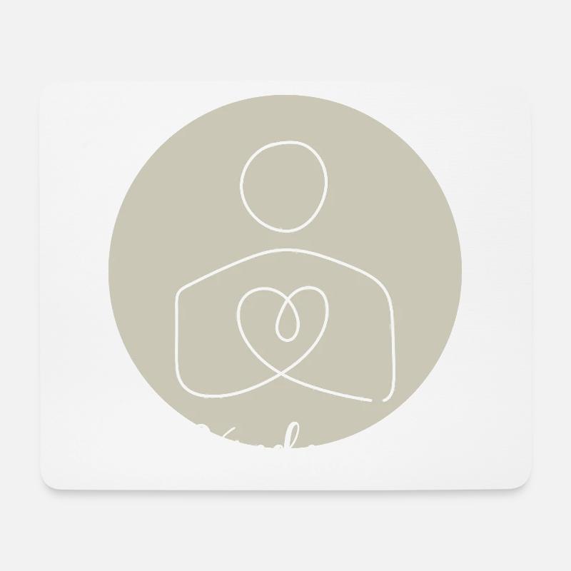 Herzlinie der Freundlichkeit - Mousepad (Querformat) - Weiß