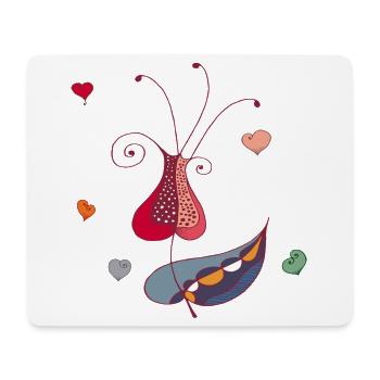 Fleur du Cœur - Tapis de souris (format paysage) - blanc - Devant