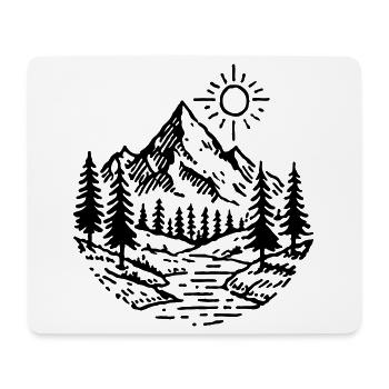Berge Landschaft Wald - Mousepad (Querformat) - Weiß - Vorne