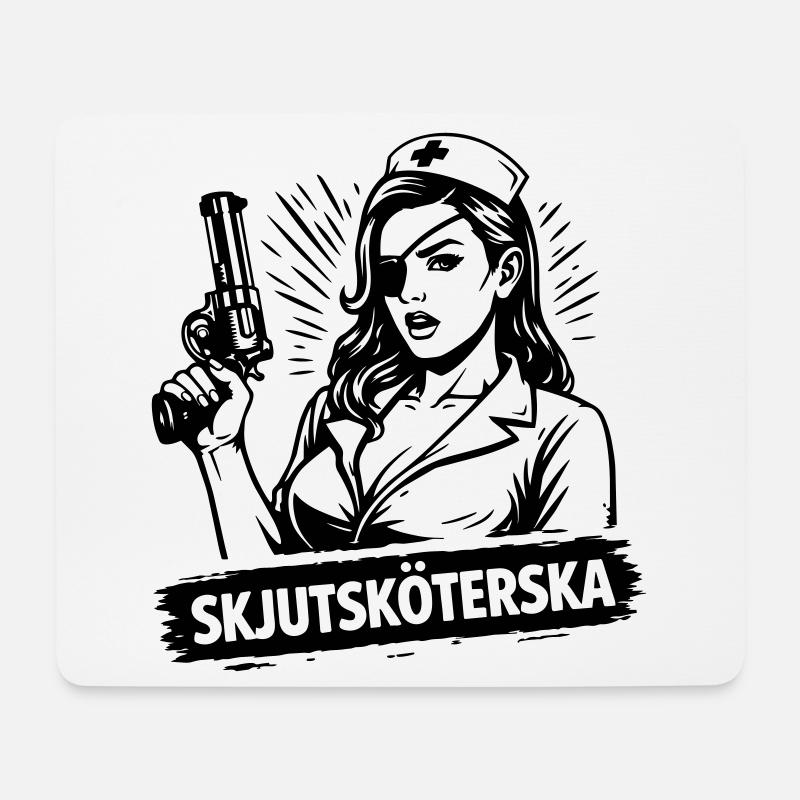 Shooting nurse - Mouse Pad (horizontal) - white