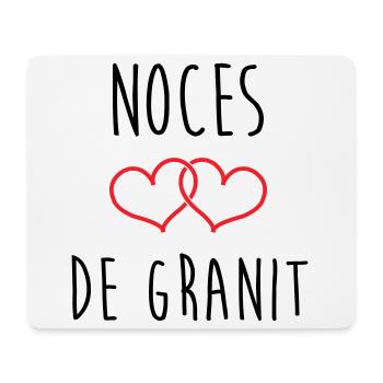 Cadeau Noces de Granit 90 Ans Mariage Amour Pur - Tapis de souris (format paysage) - blanc - Devant
