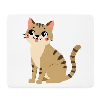 Katze - Mousepad (Querformat) - Weiß - Vorne