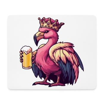Flamingo Beer King - Mouse Pad (horizontal) - white - Front