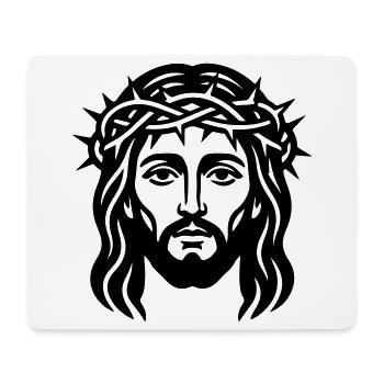Jesus Christ Head - Mouse Pad (horizontal) - white - Front