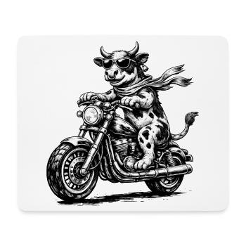 Cow Biker à moto - Tapis de souris (format paysage) - blanc - Devant