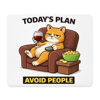 Today's Plan Avoid People Cat - Mouse Pad (horizontal) - white - Front
