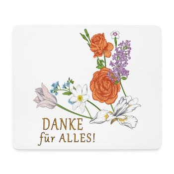 Blumenstrauß Danke - Mousepad (Querformat) - Weiß - Vorne