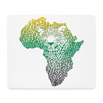 Africa-_continent_silhouette-_leopard_head_and_ - Mousepad (Querformat) - Weiß - Vorne