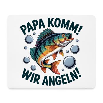 Papa Komm Wir Angeln - Mousepad (Querformat) - Weiß - Vorne