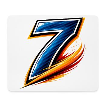 Numéro 7 Joueur de football Speed - Tapis de souris (format paysage) - blanc - Devant