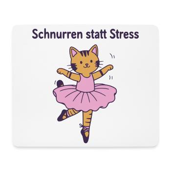 Schnurren statt Stress – Ballettkatze - Mousepad (Querformat) - Weiß - Vorne