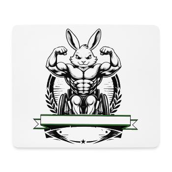 Design amusant de fitness en fauteuil roulant Strong Bunny - Tapis de souris (format paysage) - blanc - Devant