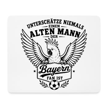Alter Mann - Bayern Fan | Kakadu Fußball - Mousepad (Querformat) - Weiß - Vorne