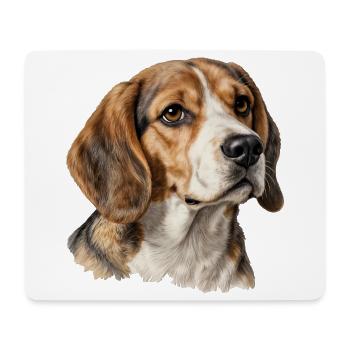 Vintage Beagle dog elegant portrait - Mouse Pad (horizontal) - white - Front
