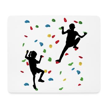 Enfants du mur d’escalade – Jeunes grimpeurs - Tapis de souris (format paysage) - blanc - Devant